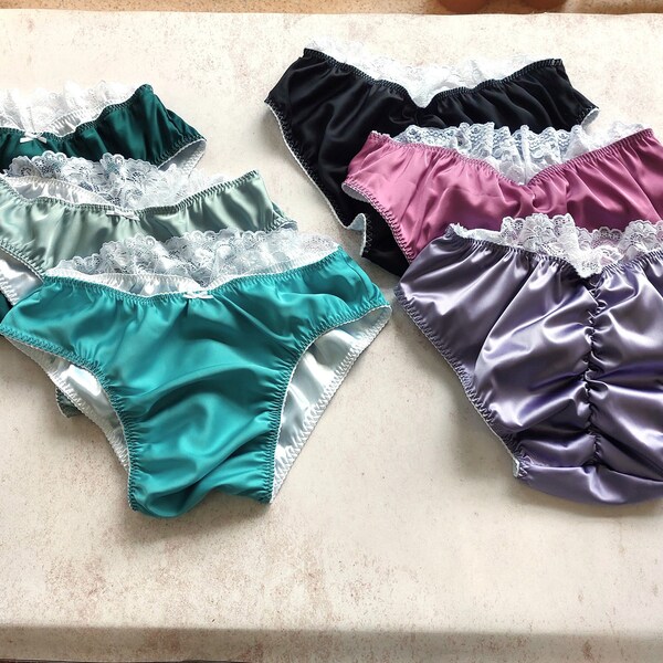 Satin Lace Panties Etsy