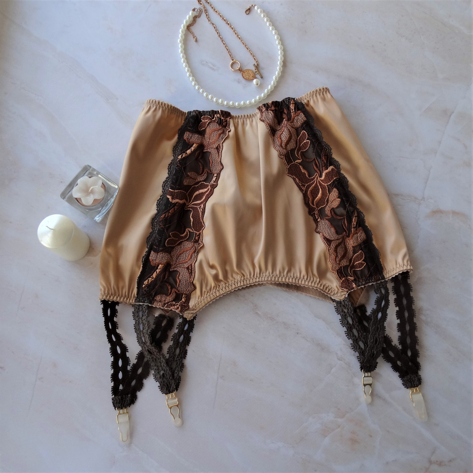 Silk Garter Belt Retro Suspender Belt Satin Sissy Lingerie Etsy