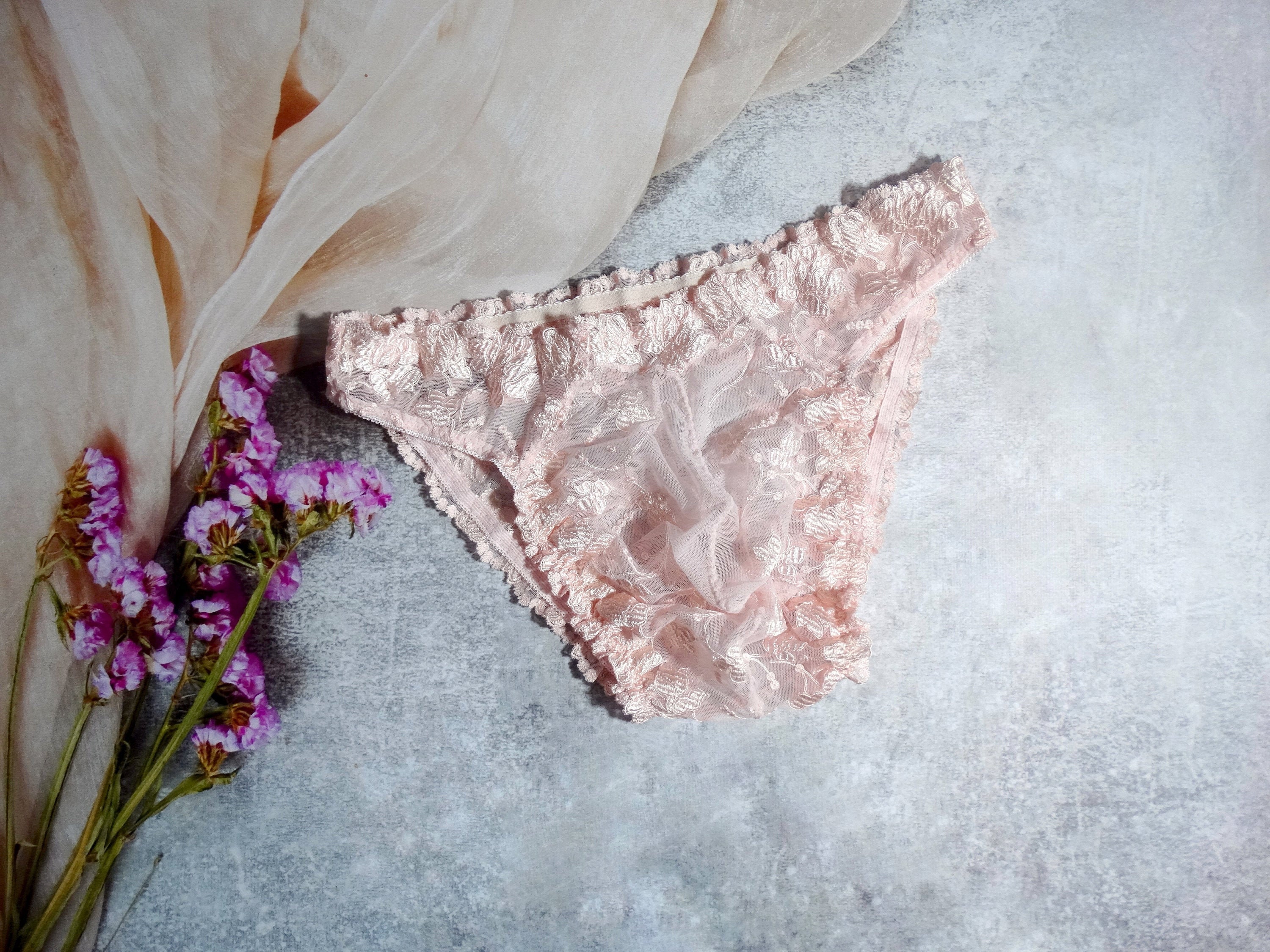 Mens Cream Lace Panties Sheer Panties See Through Panties Etsy Australia