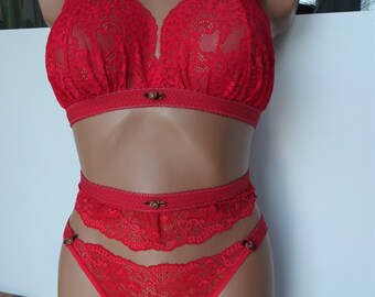 Red Lingerie Set One Size, Stripper Outfits, Sexy Lingerie 