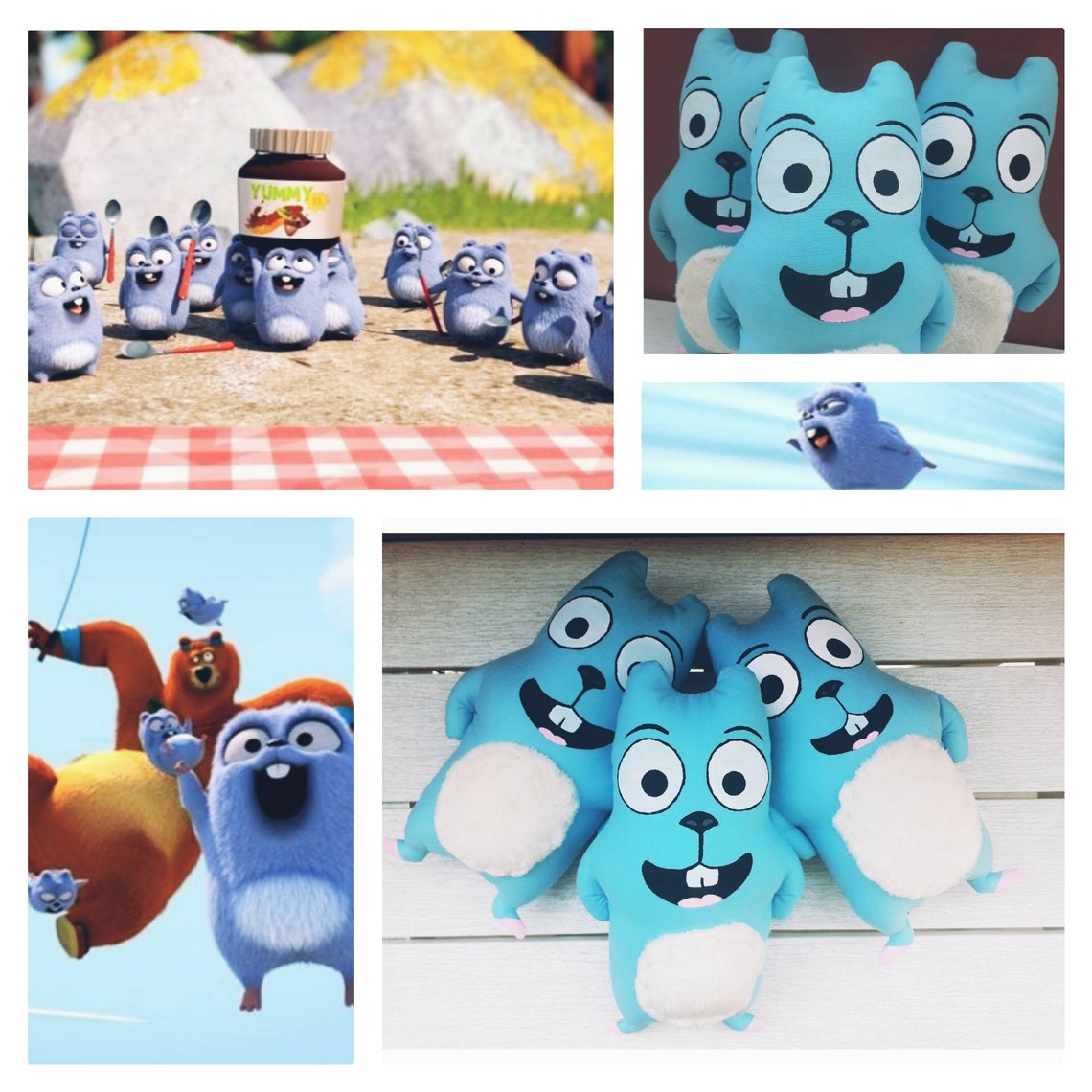 Blue Lemming Grizzy and the lemmings Lemming soft toy Etsy