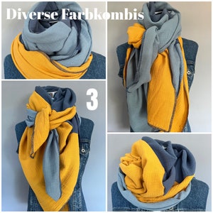 XXL muslin women's neckerchief scarf muslin cloth three-color color selection color blocking
