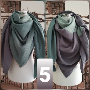 Muslin Scarf Women XXL Scarf Mint Grey #5