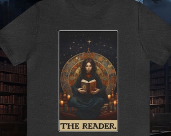 The Reader Tarot Card - Bookworm Shirt for Avid Readers, Bookish Tarot Design, Ideal Gift for Book Lovers and Tarot Fans