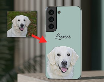 Galaxy S22 Phone Case, Customized Pet Phone Case: Personalize with Pet Photo and Name, Dog/Cat iPhone 13,14, Samsung S20, S21, S22, Cover,