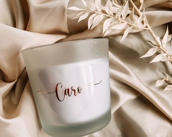 Personalized candle with heart scented candle