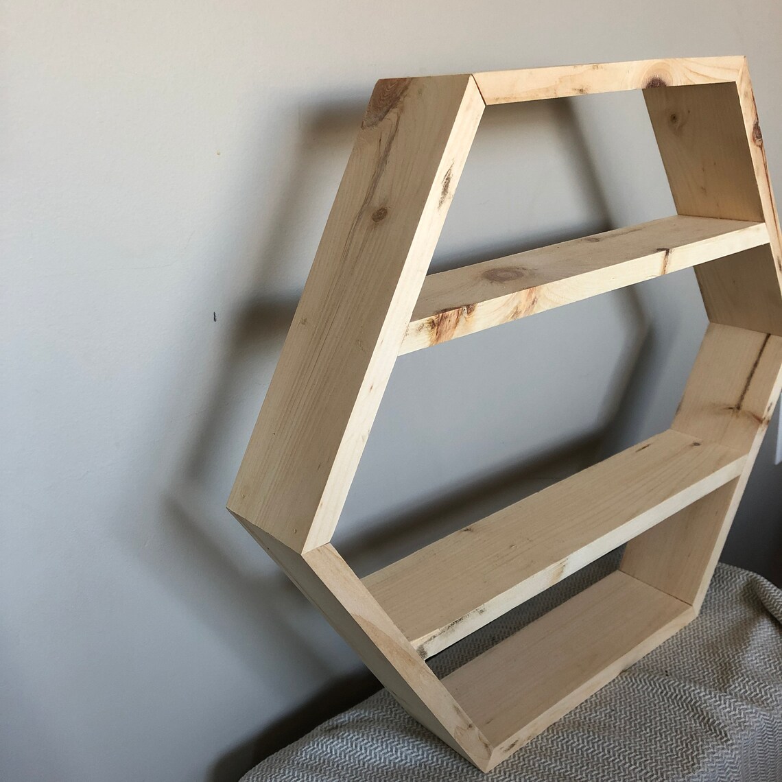 Large Hexagon Shelf Large Geometric Shelf Modern Farmhouse Etsy