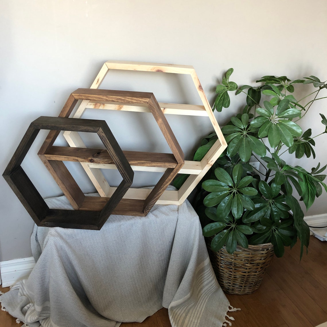 Large Hexagon Shelf Large Geometric Shelf Modern Farmhouse Etsy