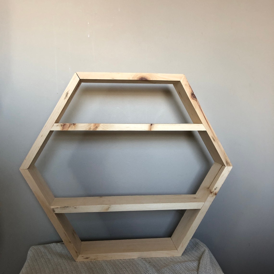 Large Hexagon Shelf Large Geometric Shelf Modern Farmhouse Etsy