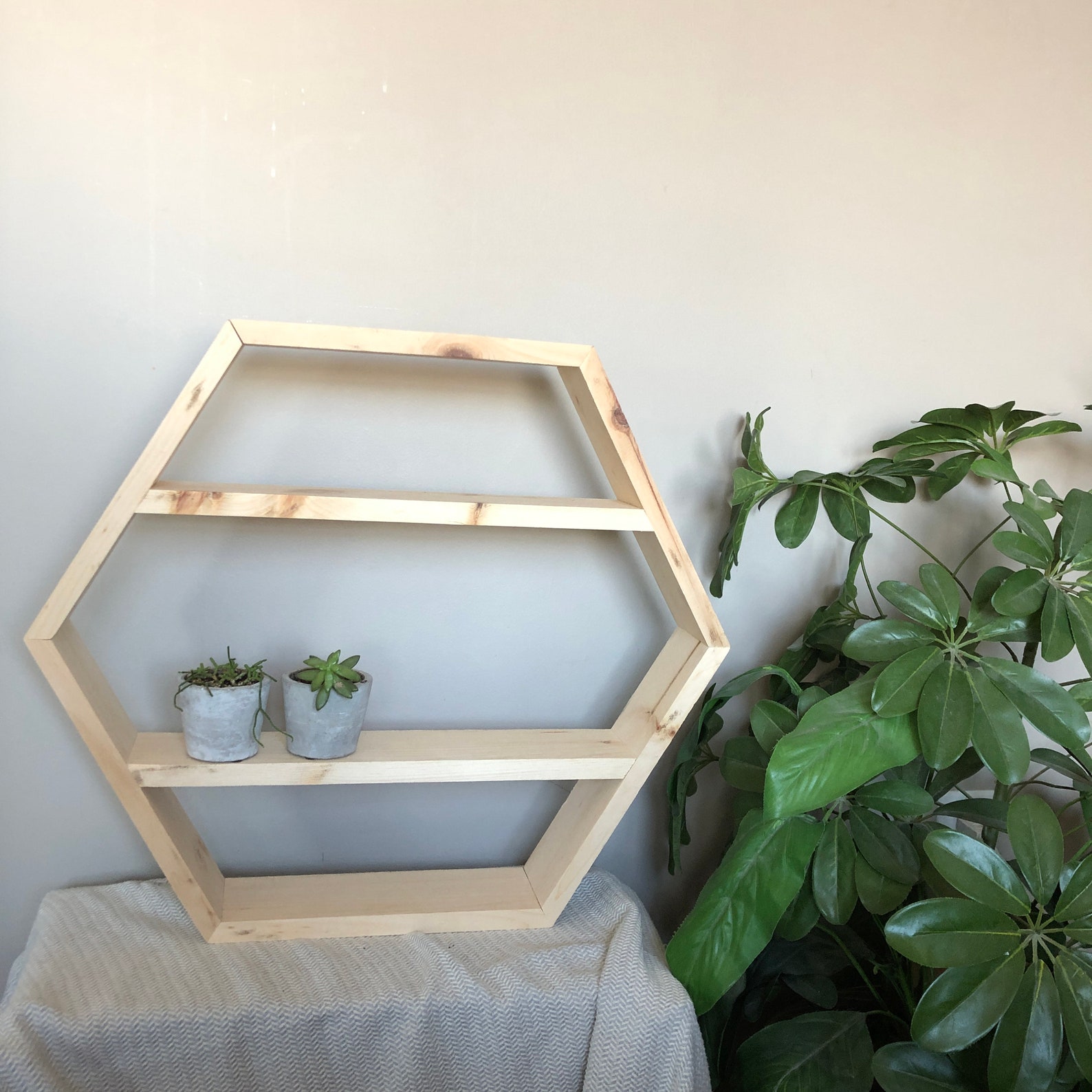Large Hexagon Shelf Large Geometric Shelf Modern Farmhouse Etsy