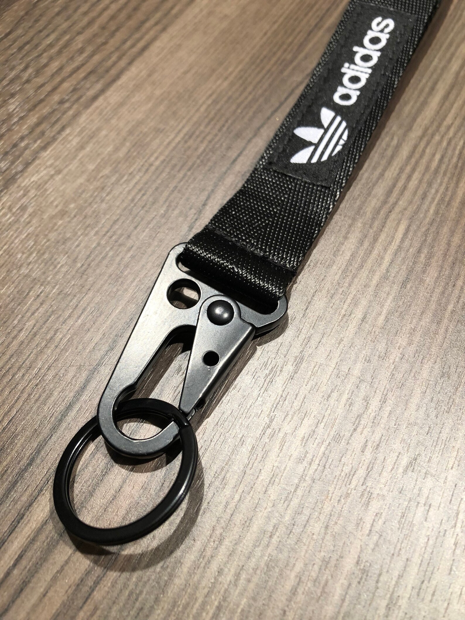 Adidas Sports Wrist Lanyard Key Fob Keychain Logo Clip Noir Etsy