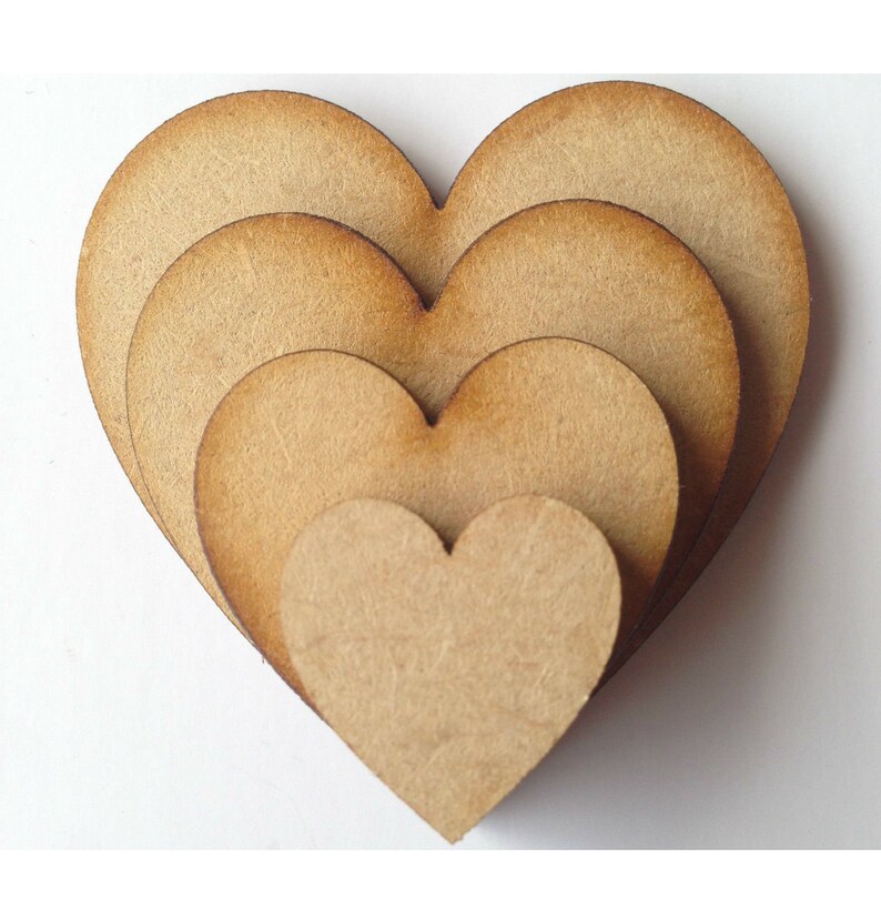 Wooden MDF Shapes Hearts Stars Butterfly Bunting Craft Embellishments Decoration