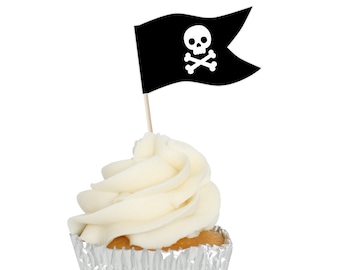 Pirate Flag Picks 50 Pack Skull Argh Cupcake Toppers Birthday Party Decoration