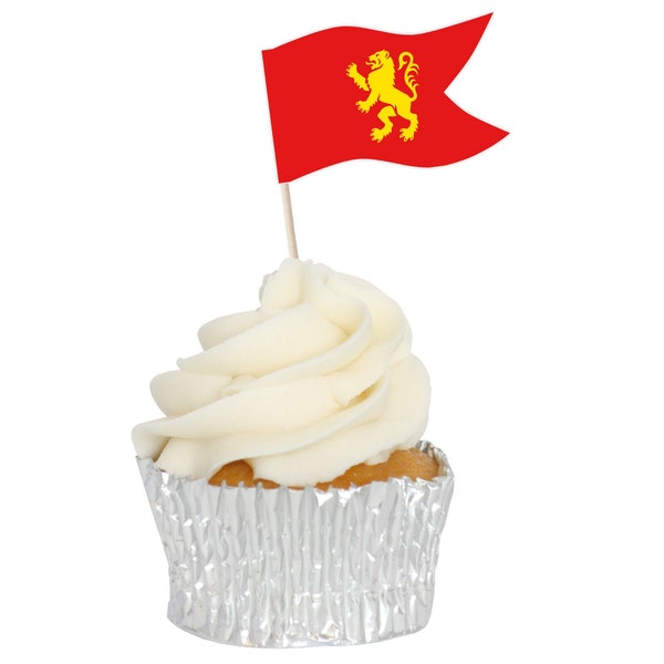 Medieval Sandwich Flag Cupcake Toppers Tops Picks Pics - 12pk