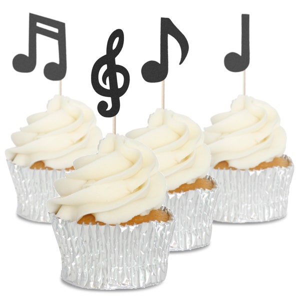 Music Notes Cupcake Tops Toppers Picks Pics - 12pk