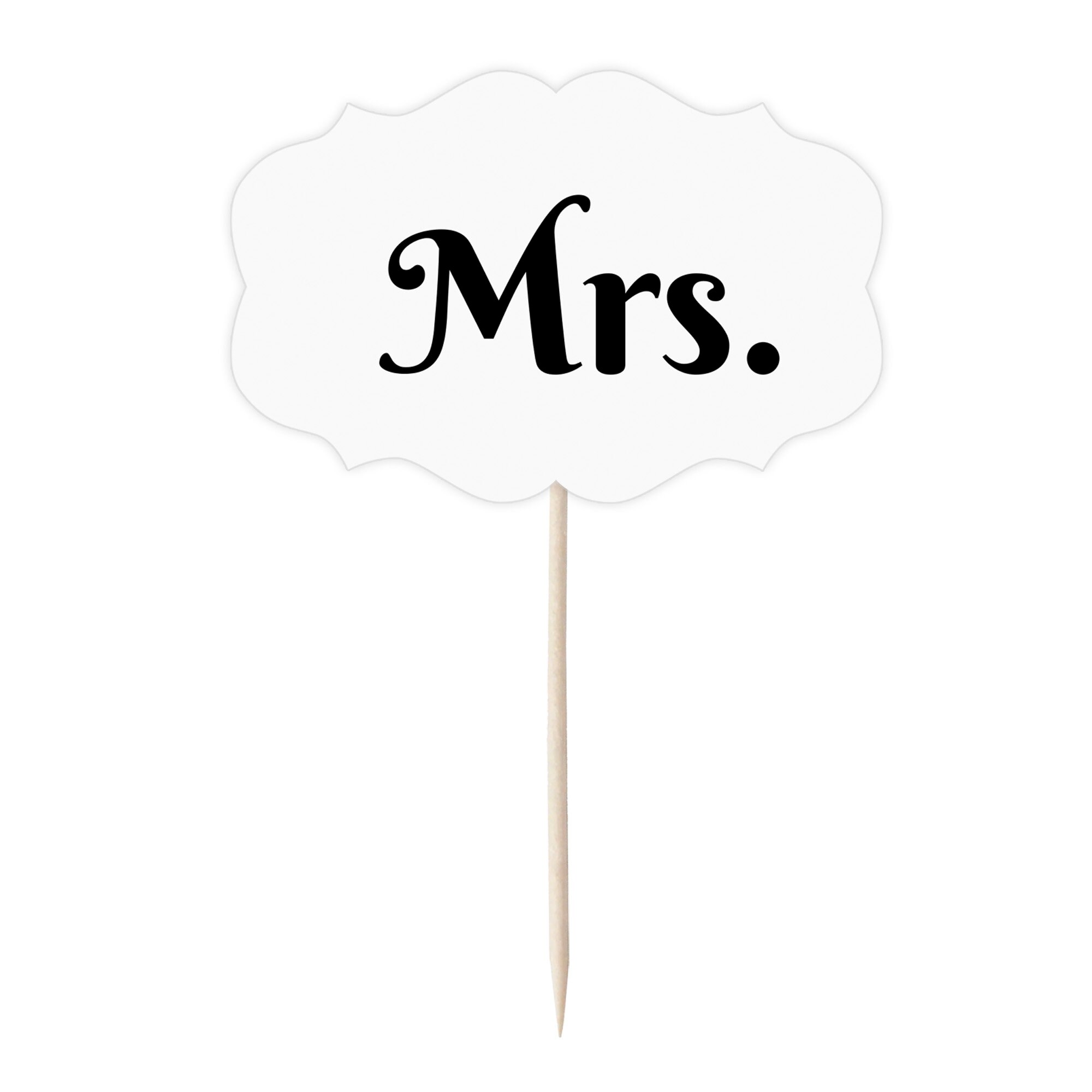 Mr & Mrs Wedding Cupcake Toppers Tops Picks Fotos 12/pk Etsy España