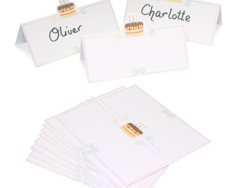 Birthday Cake Place Name Cards - 12pk