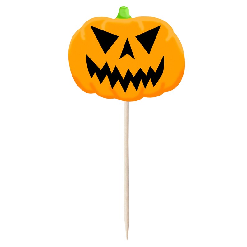 Pumpkin Jack o' Lantern Halloween Cupcake Toppers Tops Picks Pics 12pk image 7