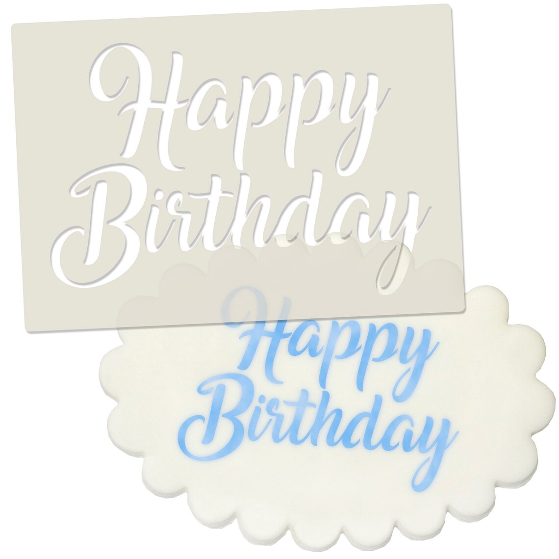 Happy Birthday Cake Craft Stencil - Etsy