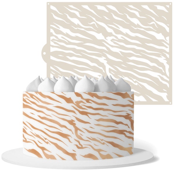 Tiger Skin Large Cake Stencil 245mm x 200mm - Cake Decorating Baking Craft