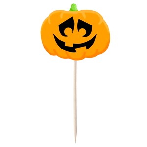 Pumpkin Jack o' Lantern Halloween Cupcake Toppers Tops Picks Pics 12pk image 3