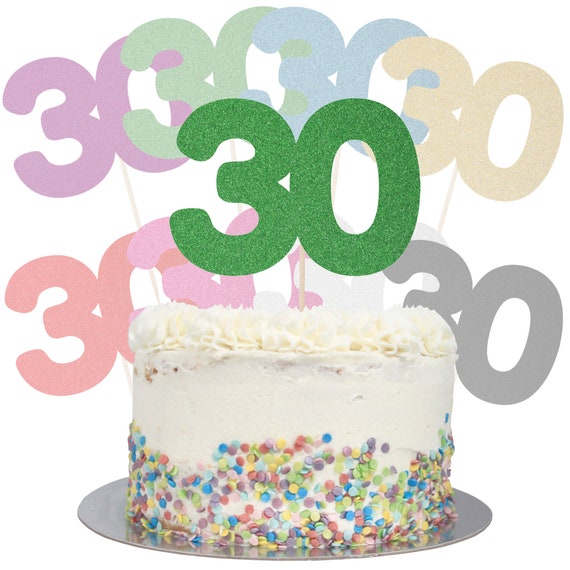 Large Cake Topper 4 Glitter Card 30 | Etsy