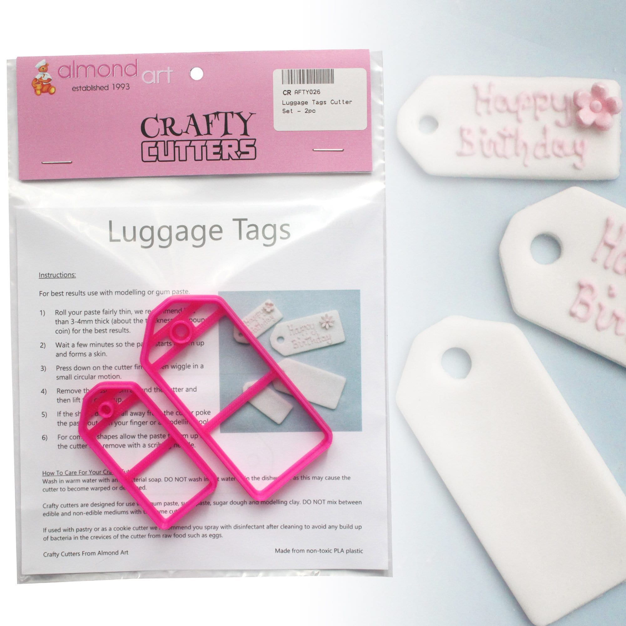 Luggage / Gift Tag Craft/icing Cutter Set 2pc 