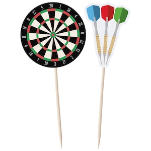 Darts &amp; Dartboard Cupcake Toppers 12pk - Etsy