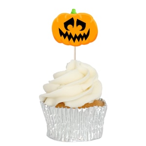 Pumpkin Jack o' Lantern Halloween Cupcake Toppers Tops Picks Pics 12pk image 10