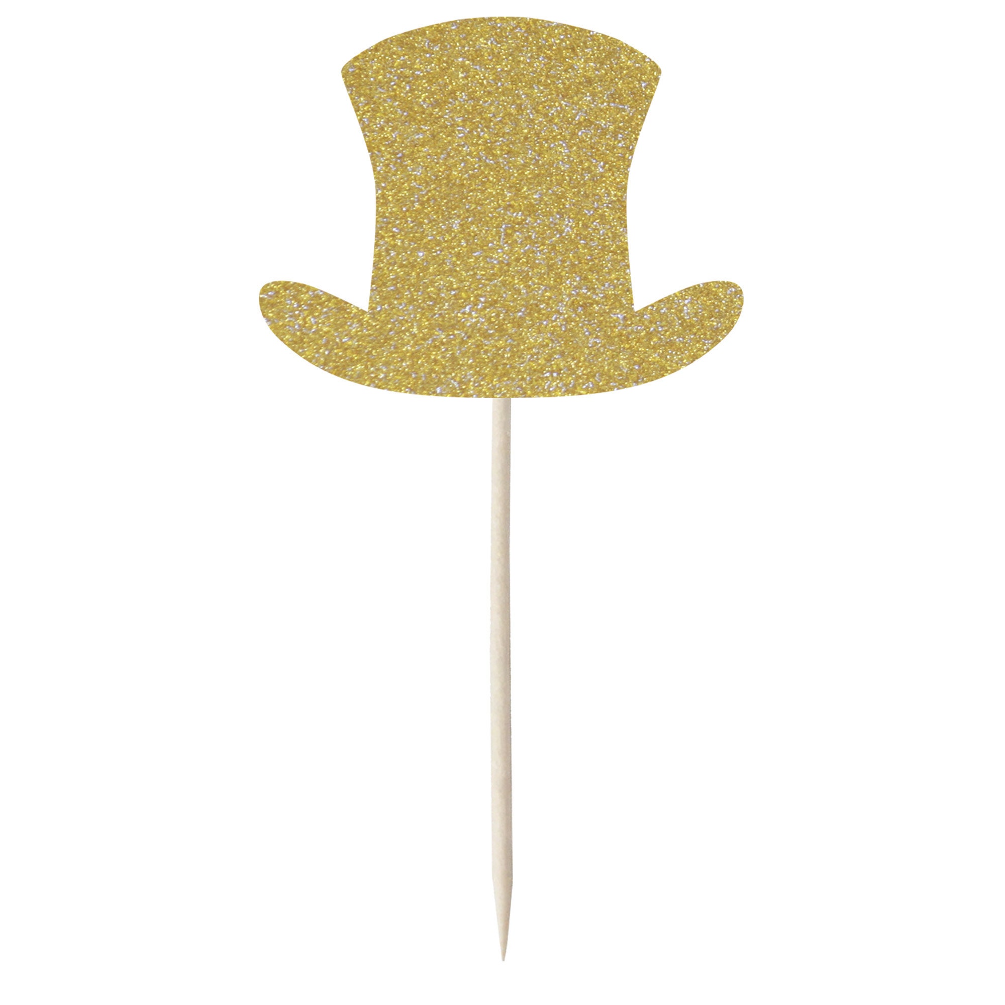Glitter Top Hat Cupcake Toppers Tops Picks Pics 12/pk Etsy