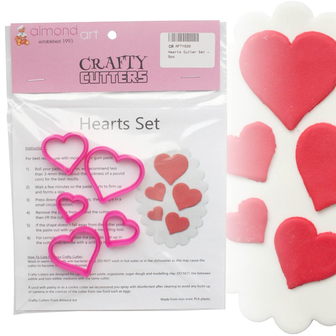 Love Hearts Craft/icing Cutter Set 5pc - Etsy