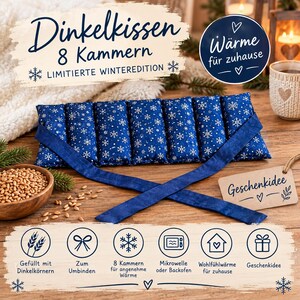 NY Limited Winter Edition: 8-kammars dinkelkudde - knytbar för vuxna, värmande och lugnande, välbefinnande för hemmet, presentidé