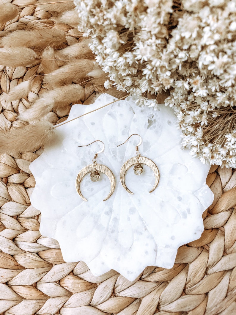 Heiress Gold Moon Drop Earrings
