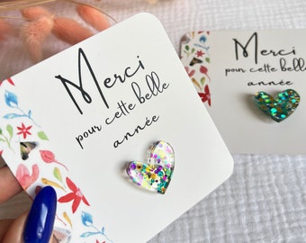 Pin's à personnaliser avec le coeur de votre choix- Merci Maîtresse Maître Atsem Nounou