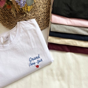 Personalized T-shirt, embroidered with text/first name of your choice, 100% cotton
