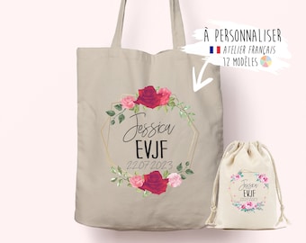 Tote Bag personnalisé Sac shopping personnalisable Témoin demoiselle d'honneur, kit mariée, cadeau mariage, baptême, EVJF