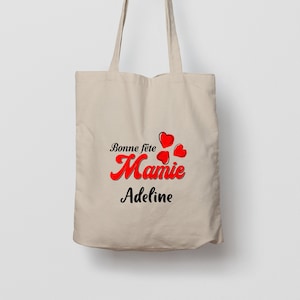 Tote Bag personnalisé Sac shopping personnalisable grand-mere mamie mémé numéro 3