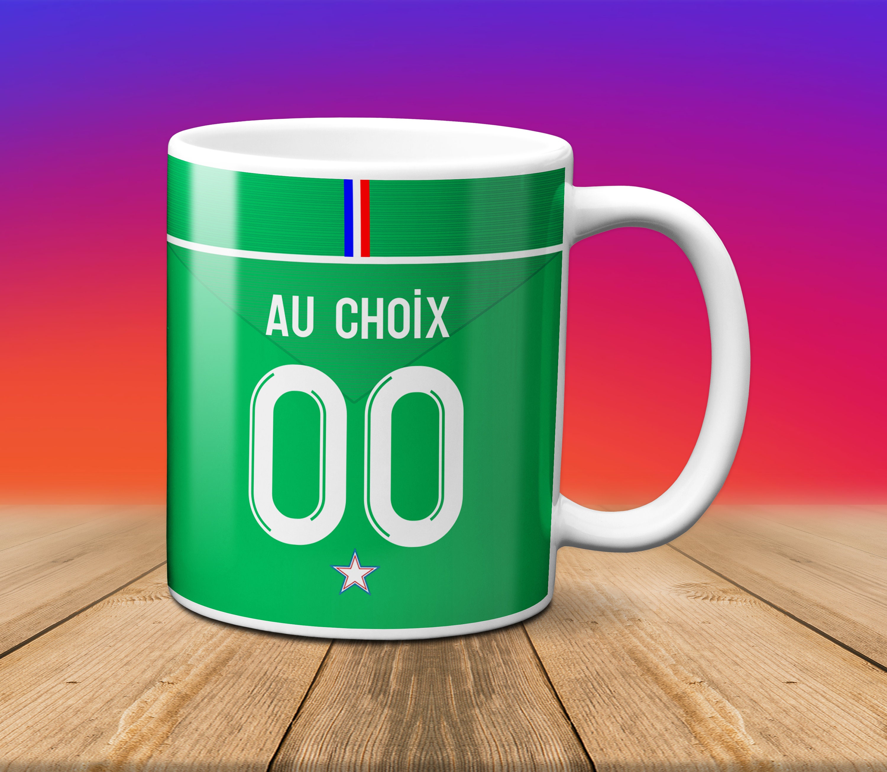 Mug Tasse en Céramique Café - Made in France -Football St Étienne Personnalisable Nom et Prenom Au C