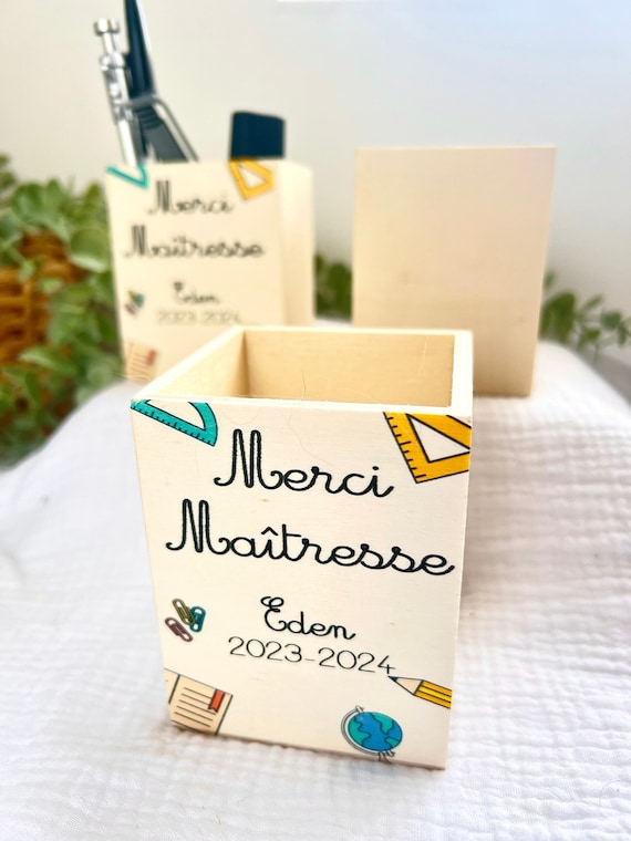 Pot à crayons à personnaliser avec le texte et/ou prénom de votre choix