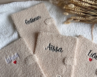 EMBROIDERED curly health book to personalize with the first name of your choice