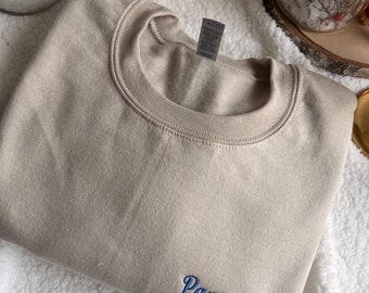 Personalized mixed adult sweatshirt, embroidered with text/first name of your choice