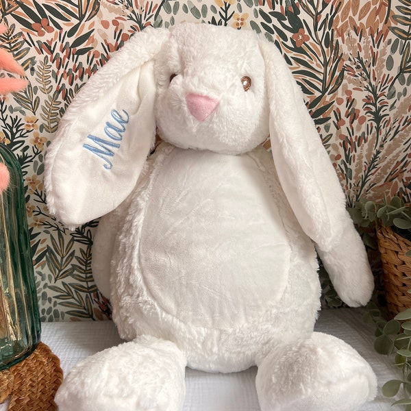 Doudou LAPIN  BRODÉ à personnaliser avec le prénom au choix