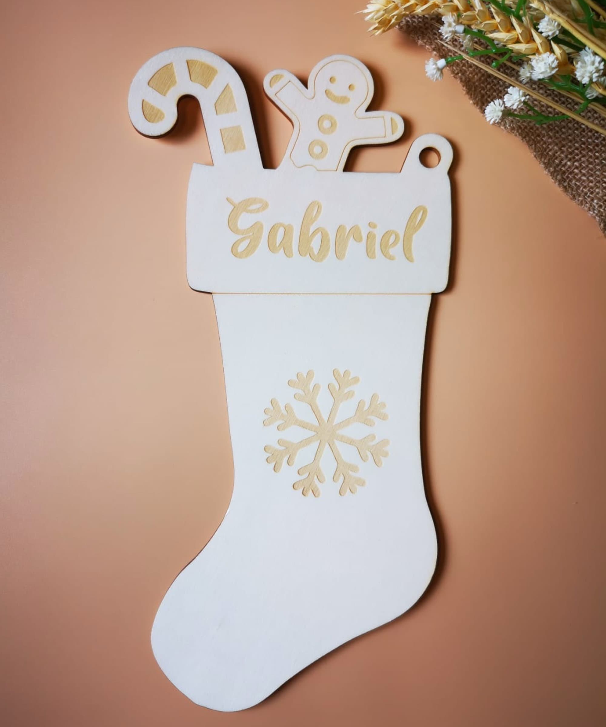 Botte de Noël en Bois Motif 3