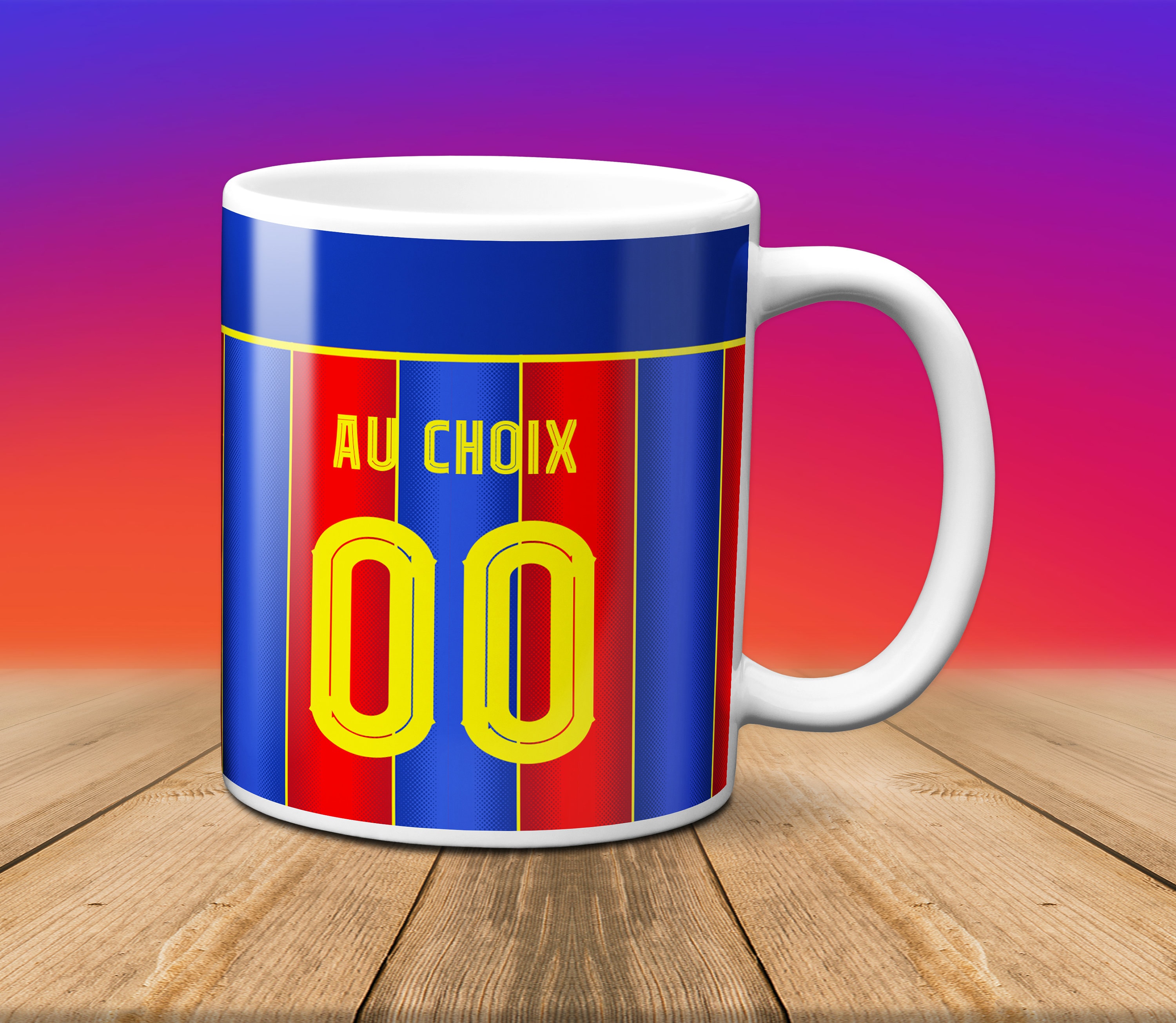 Mug Tasse en Céramique Café - Made in France -Football Personnalisable Nom et Prenom Au Choix Barcel