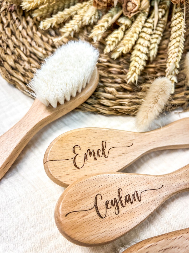 Hairbrush for baby and child personalized engraving first name of your choice birth gift image 3