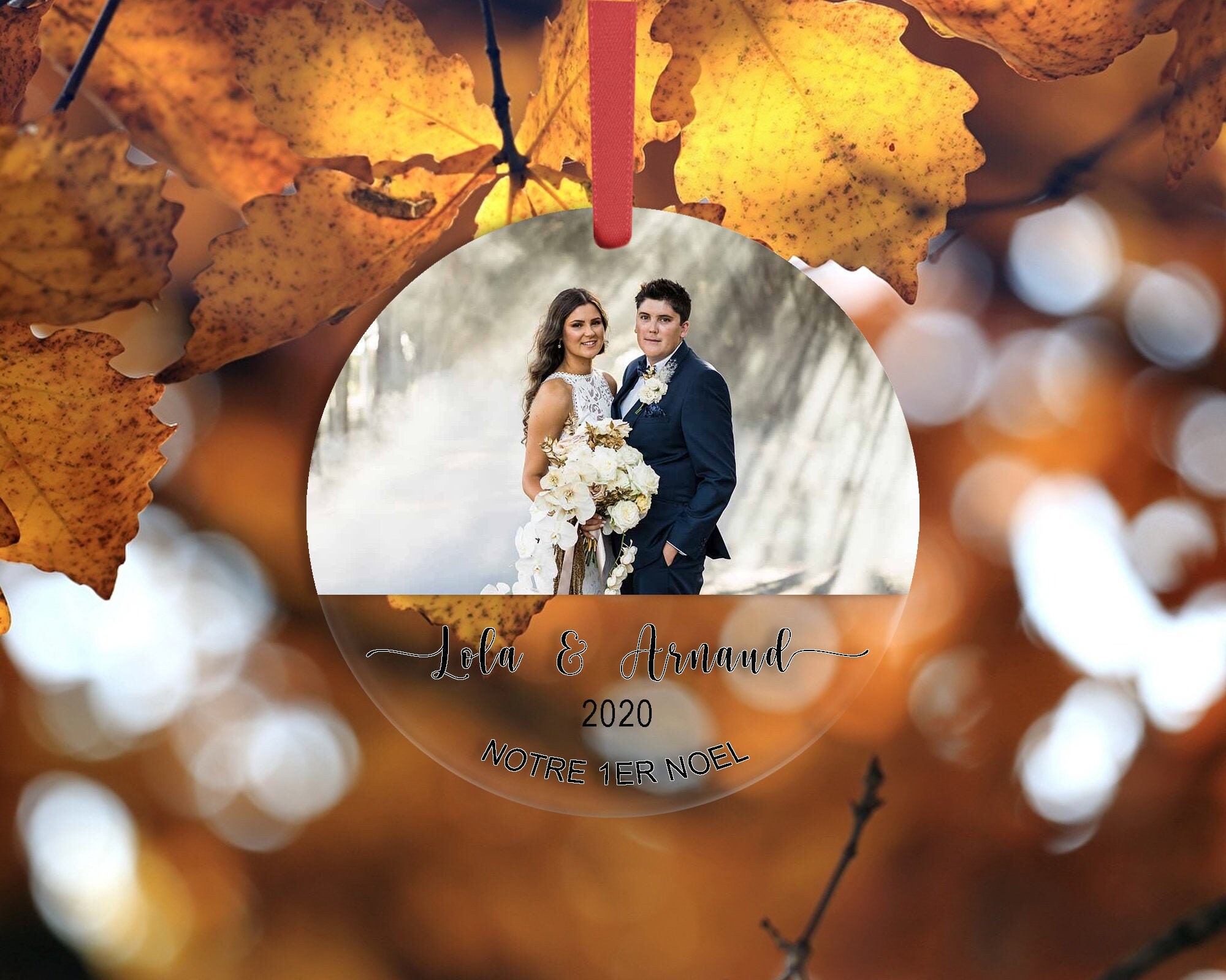 Boule de Noël en Verre Personnalisée - Photo Au Choix Notre Premier Noël