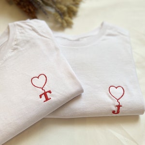 personalized t-shirt, embroidered t-shirt with initial 100% cotton