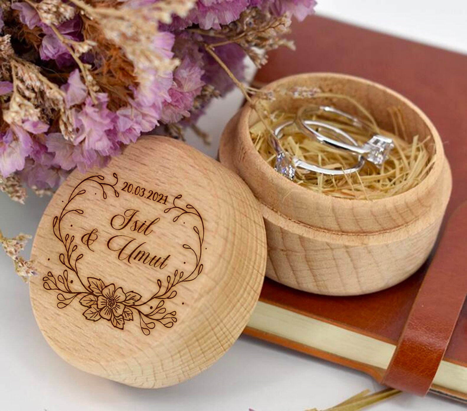 Boîte à alliances bagues personnalisable boîte pour mariage Etsy