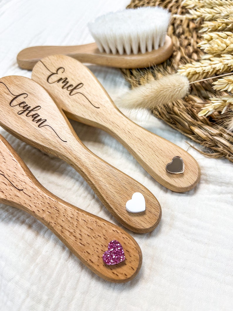 Hairbrush for baby and child personalized engraving first name of your choice birth gift image 2