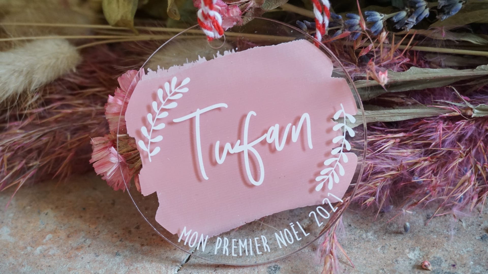 Boule de Noël Personnalisable Prénom et Couleur Au Choix - Mon Premier Noël 2021